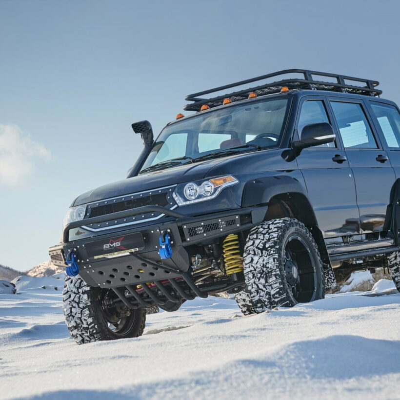 Пороги силовые BMS ALFA для УАЗ Патриот 2016-2024 (2шт.) - Силовые пороги