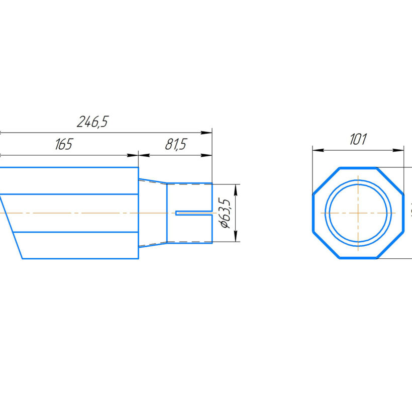 Комплект фирменных насадок BMS на глушитель (63 мм короткие, 2 шт.) - Выхлопные системы - BAIC