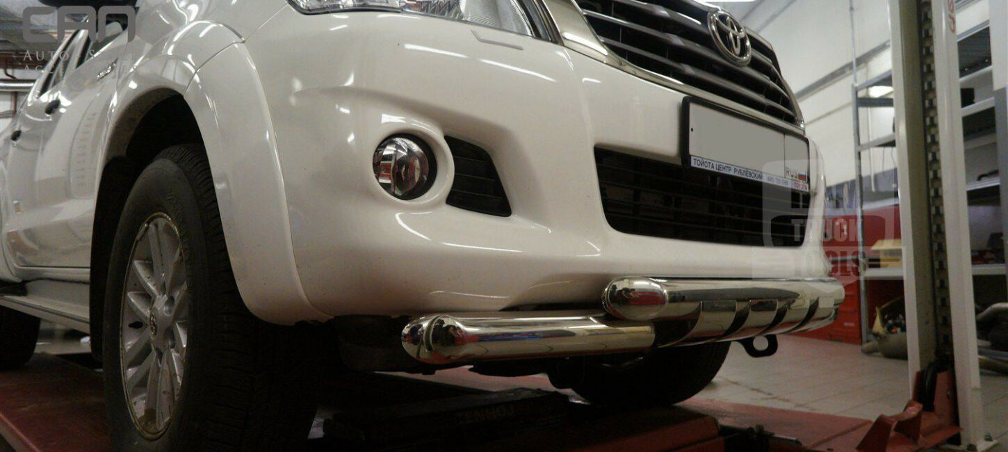 ЗАЩИТА ПЕРЕДНЕГО БАМПЕРА TOYOTA HILUX (2012-) (ДВОЙНАЯ) D 76/60 - Защита бампера и порогов - TOYOTA - Toyota Hilux