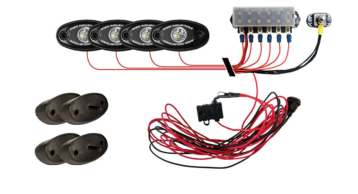 Rock Light Kit- Красный цвет свечения (4 модуля подсветки+ блок управления) - Доп. свет - BAIC