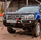 Бампер РИФ силовой передний Toyota Hilux 2015-2020 с доп. фарами, защитной дугой и защитой бачка омывателя - Силовые бамперы - TOYOTA - Toyota Hilux