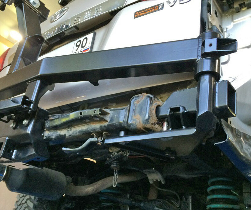 Калитка РИФ с квадратом под фаркоп в штатный задний бампер с подсветкой номера Toyota Land Cruiser 200 (2008-2015) (под нештатное колесо) - Калитки запасного колеса - TOYOTA - Toyota Land Cruiser