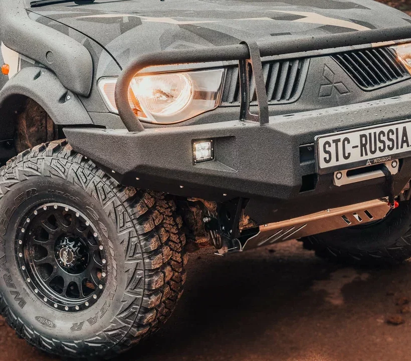 Пороги силовые Mitsubishi L200 2006-2015 цельная ступень - Силовые пороги