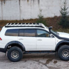 Багажник экспедиционный Mitsubishi Pajero Sport 2008-2015 шторка, дальний и рабочий свет - Багажники