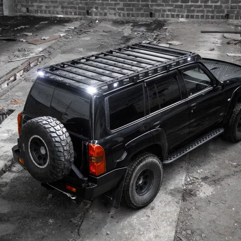 Пороги силовые Nissan Patrol Y61 2004+ цельная ступень - Силовые пороги
