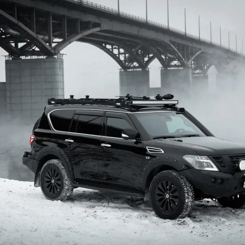 Пороги силовые Nissan Patrol Y62 цельная ступень - Силовые пороги