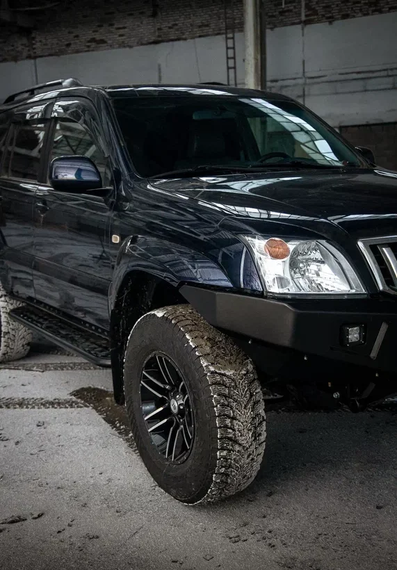 Пороги силовые Toyota Land Cruiser Prado 120 цельная ступень - Силовые пороги