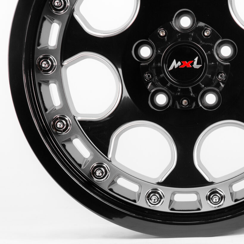 Литые диски 80086 MXL 73743-SB395 18 J9 ET-12 5x127 71,5 чёрный + полированные спицы - Диски