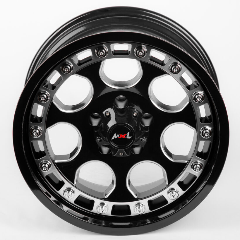 Литые диски 80086 MXL 73743-SB395 18 J9 ET-12 5x127 71,5 чёрный + полированные спицы - Диски