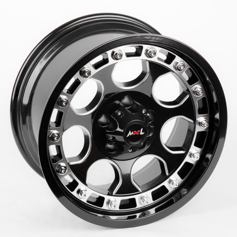 Литые диски 80086 MXL 73743-SB395 18 J9 ET-12 5x127 71,5 чёрный + полированные спицы - Диски