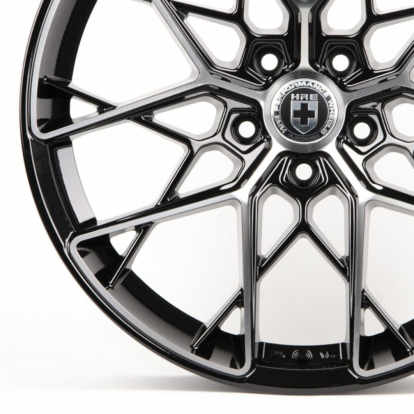 Литые диски 80457 HRE TC05-SL064 19 J8,5 ET38 5x114,3 73,1 чёрный + полированные спицы - Диски