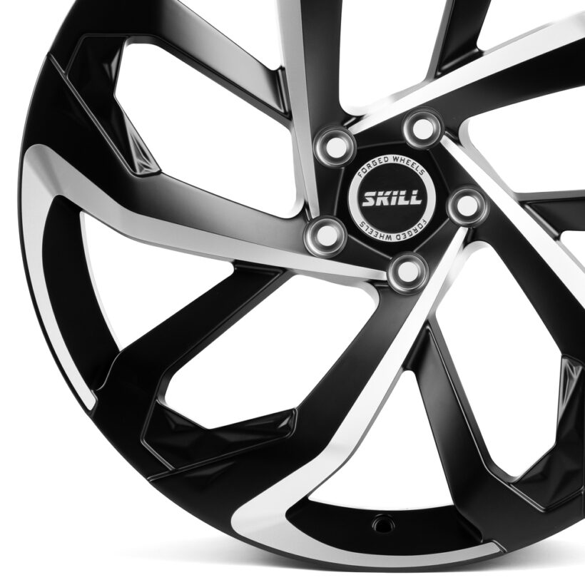 Кованые диски SKILL чёрный матовый + полированные спицы - Диски - LEXUS