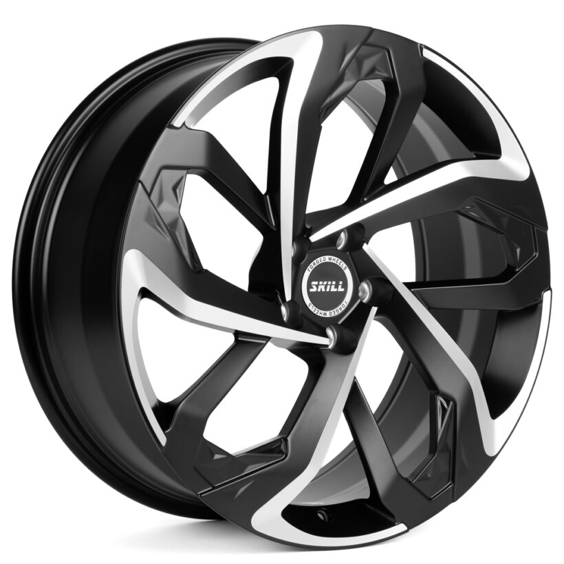 Кованые диски SKILL чёрный матовый + полированные спицы - Диски - LEXUS