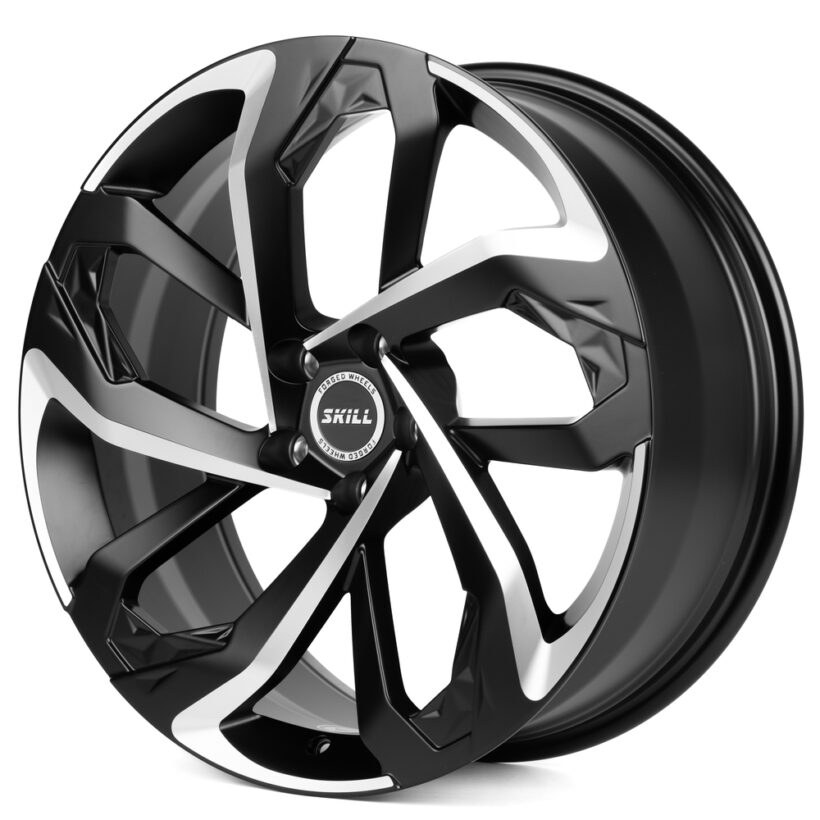 Кованые диски SKILL чёрный матовый + полированные спицы - Диски - LEXUS