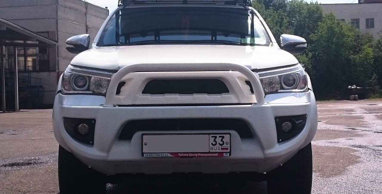 Бампер АВС-Дизайн передний Toyota Hilux Revo 2015-07.2018 (БАЗОВЫЙ, без оптики)(белый) - Силовые бамперы - TOYOTA - Toyota Hilux