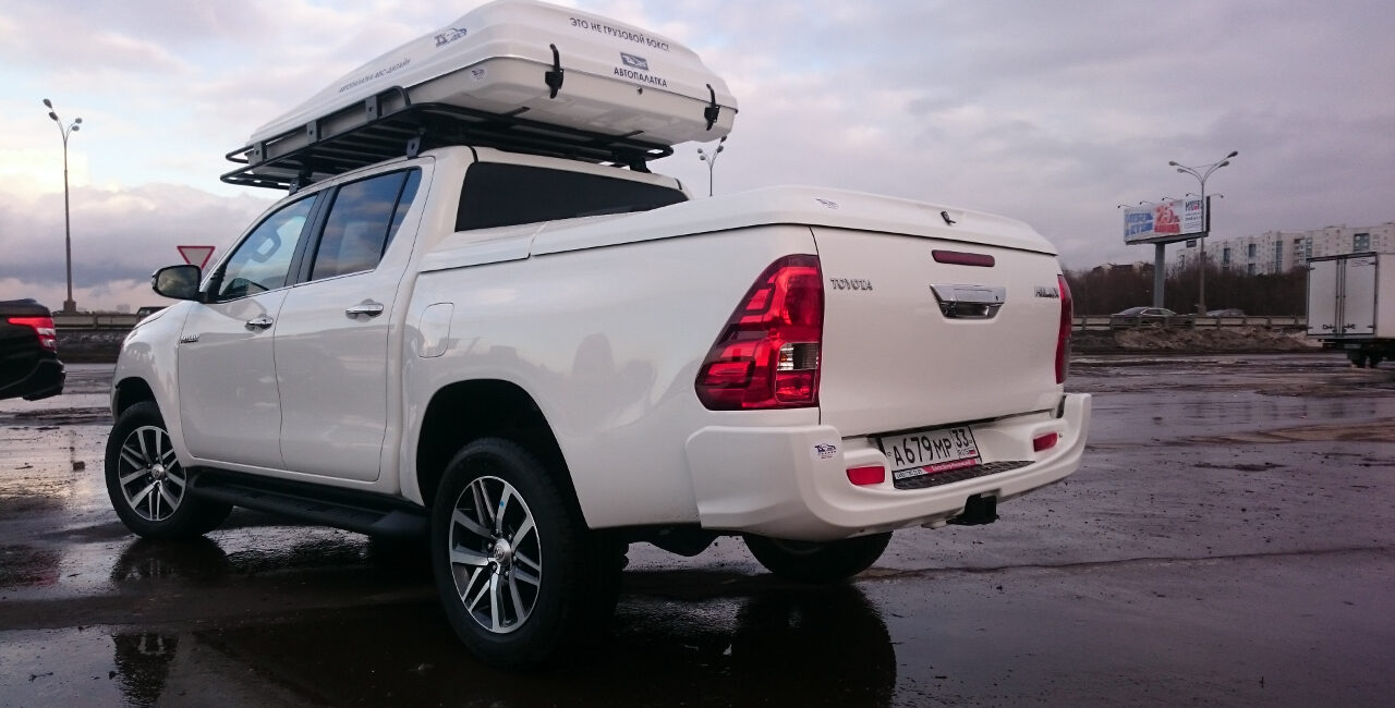 Бампер АВС-Дизайн задний с квадратом под дополнительное оборудование Toyota Hilux Revo 2015- (белый) - Силовые бамперы - TOYOTA - Toyota Hilux