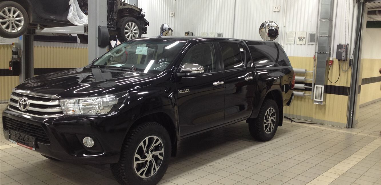 Крыша (кунг) кузова для Toyota Hilux (двойная кабина) (08.2015-) (чёрная) (1 дверь) Cargo АВС-Дизайн - Кунги - TOYOTA - Toyota Hilux