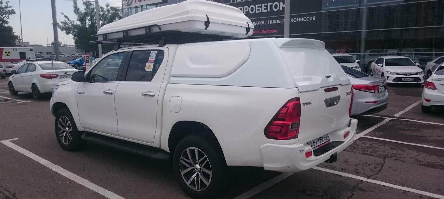 Крыша (кунг) кузова для Toyota Hilux (двойная кабина)(08.2015-) (белая) (3 двери) - Кунги - TOYOTA - Toyota Hilux