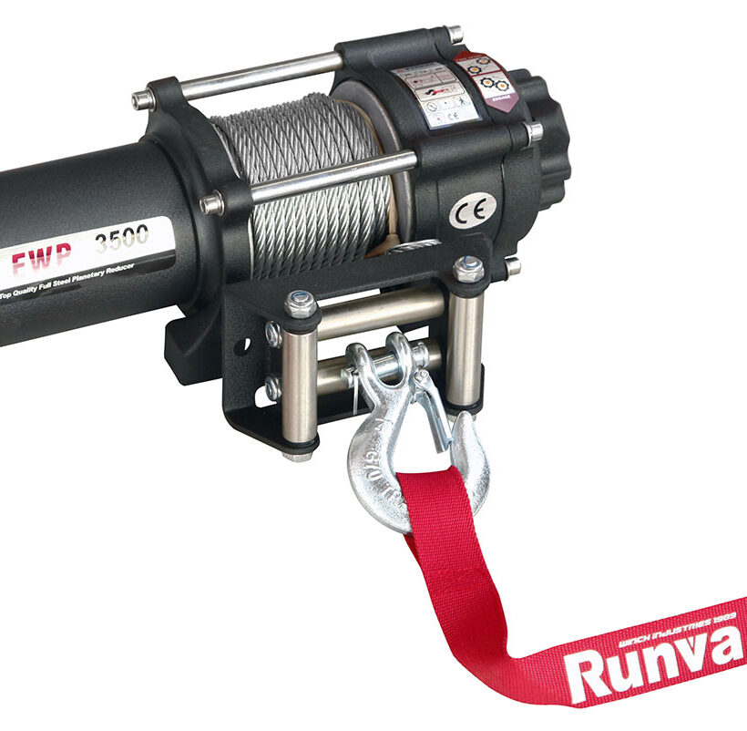 Лебёдка электрическая 12V Runva 3500A lbs 1588 кг - Лебедки