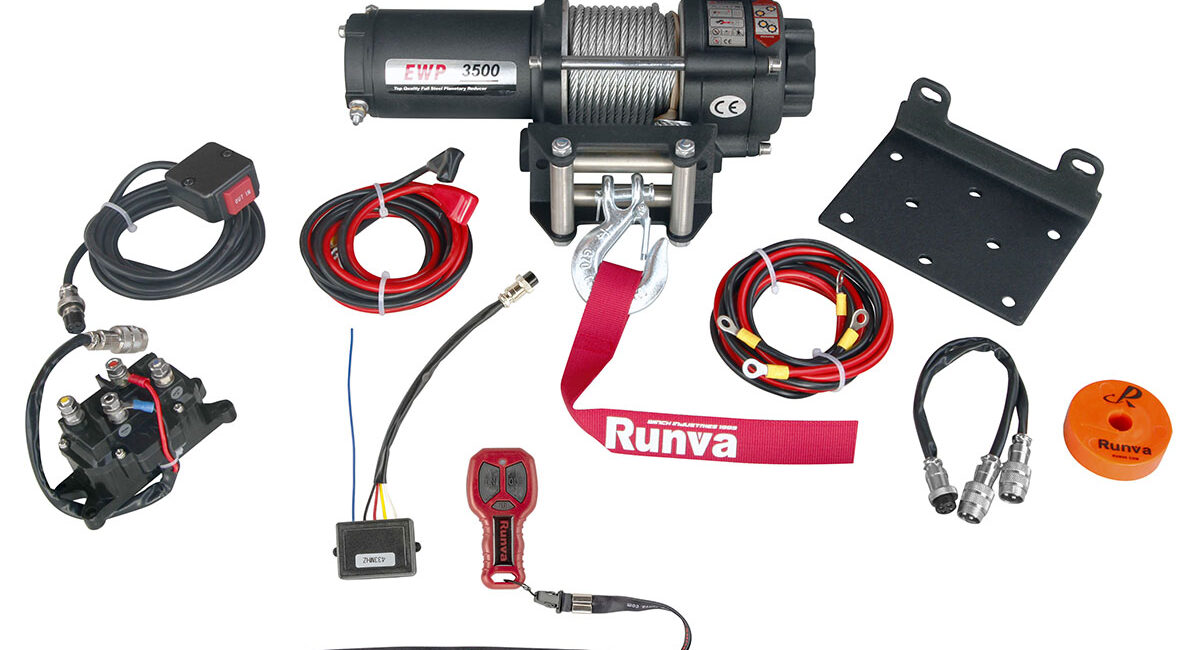 Лебёдка электрическая 12V Runva 3500A lbs 1588 кг - Лебедки
