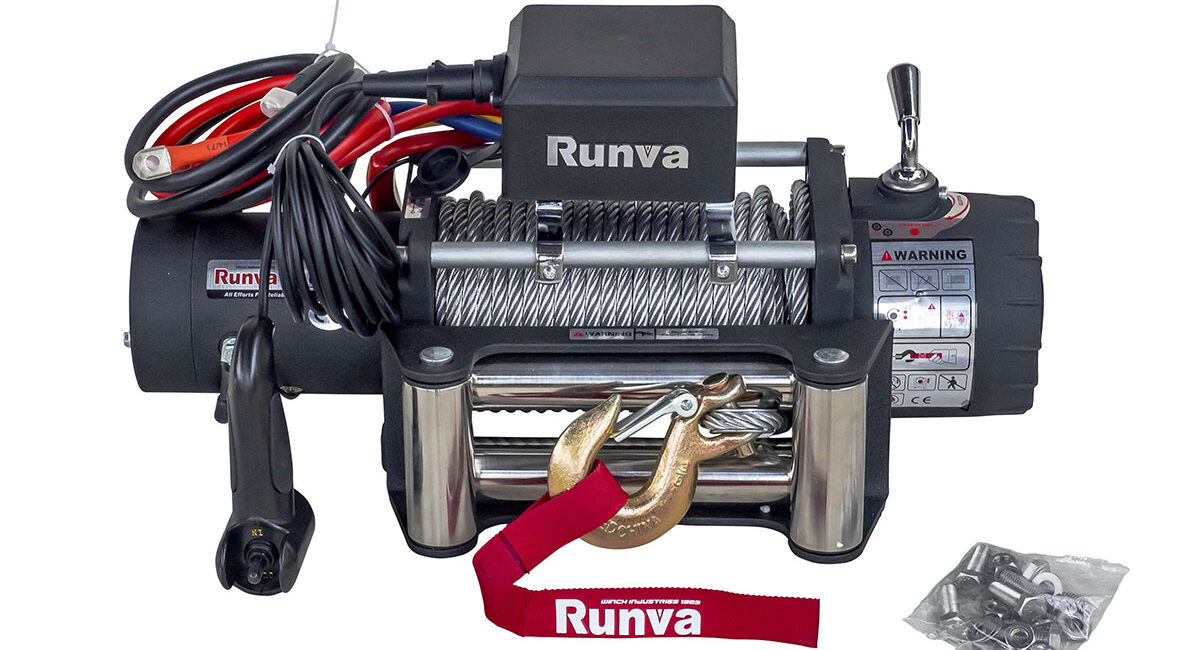 Лебёдка электрическая 24V Runva 10000 lbs 4500 кг стальной трос - Лебедки