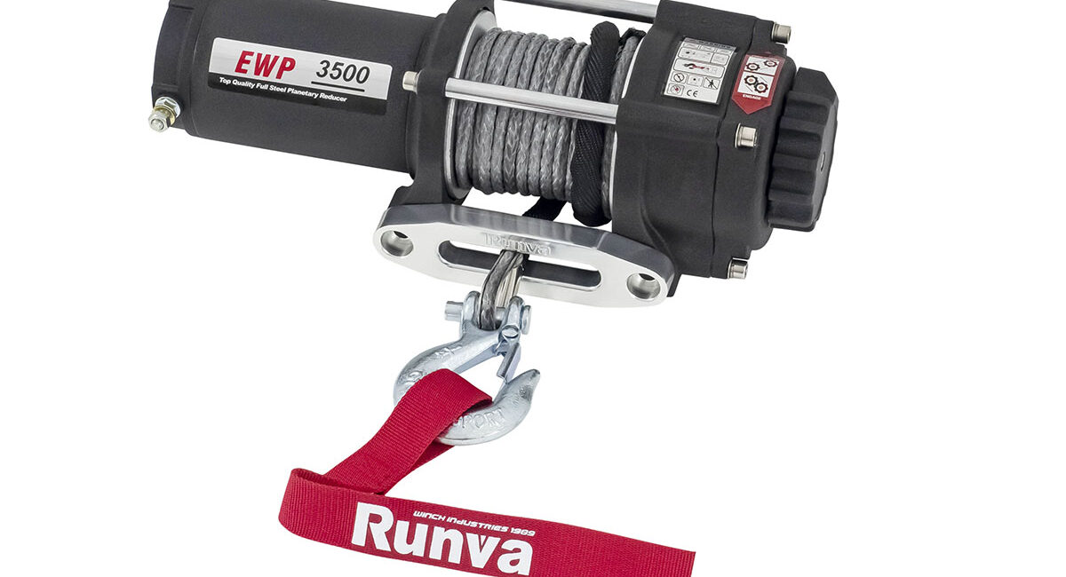 Лебёдка электрическая 12V Runva 3500A lbs 1588 кг (синтетический трос) - Лебедки