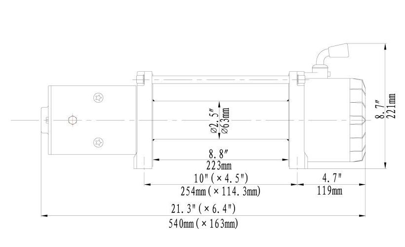 Лебёдка автомобильная электрическая 12V Runva 9500 lbs 4350 кг - Лебедки