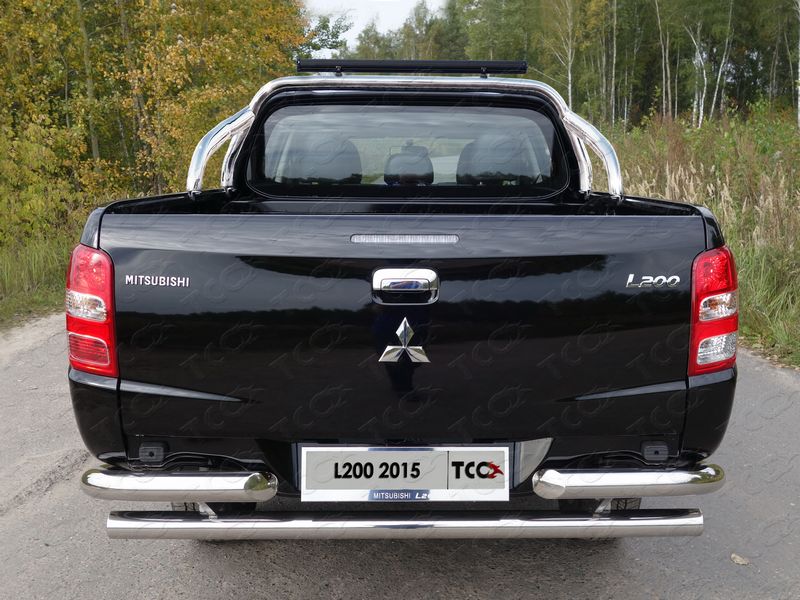Тюнинг для MITSUBISHI L200 2019-  Защита кузова 75х42 мм со светодиодной фарой (только для кузова) - Дуги в кузов