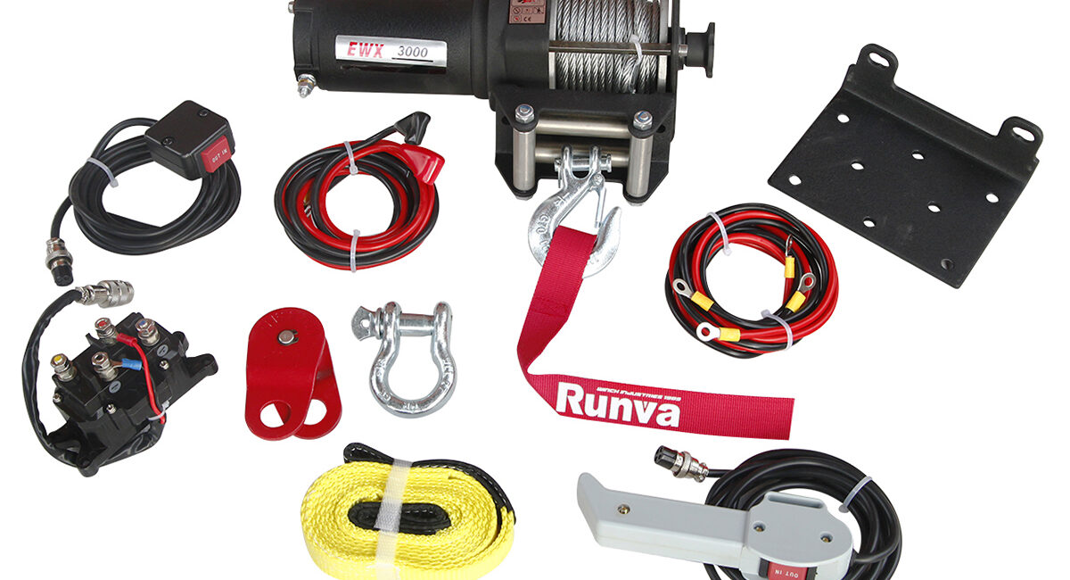 Лебёдка электрическая 12V Runva 3000A lbs 1361 кг - Лебедки