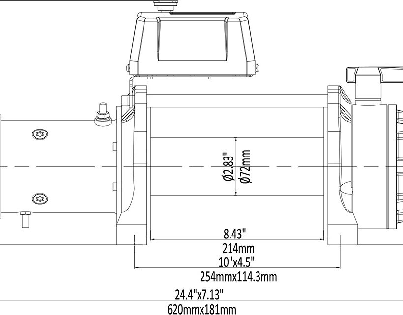 Лебёдка автомобильная электрическая 12V Runva 9500 lbs 4350 кг MAX влагозащищенная, синтетический трос - Лебедки