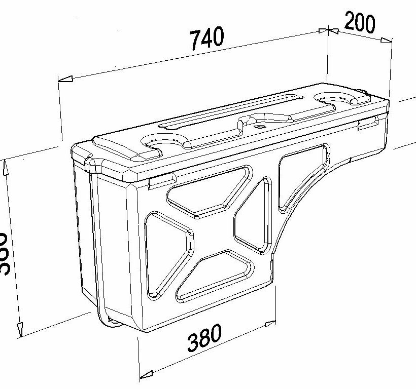 Бокс для пикапа поворотный Mitsubishi L200  ПРАВЫЙ PICKUPBOX - Автобоксы - MITSUBISHI - Mitsubishi L200