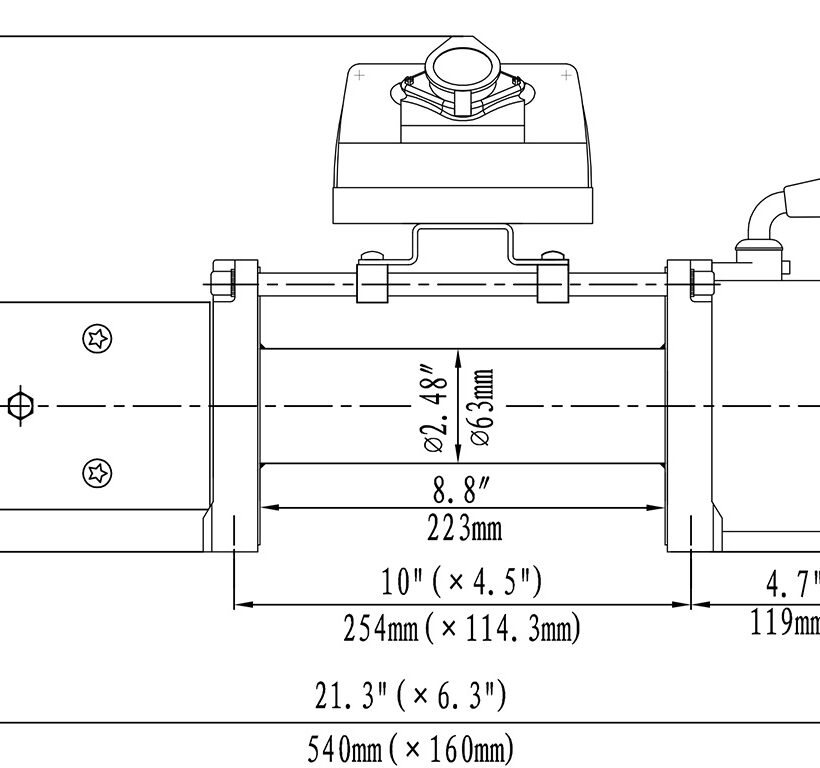 Лебёдка автомобильная электрическая 12V Runva 6000 lbs 2722 кг (синтетический трос) - Лебедки