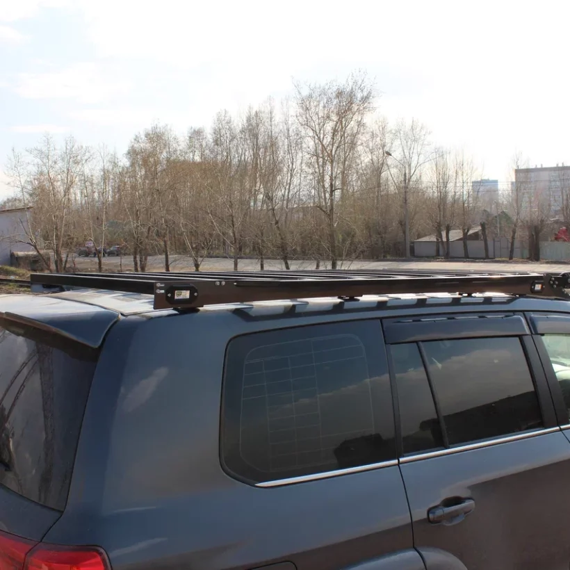 Багажник экспедиционный Toyota Land Cruiser 200 ШТОРКА дальний, рабочий и задний свет - Багажники