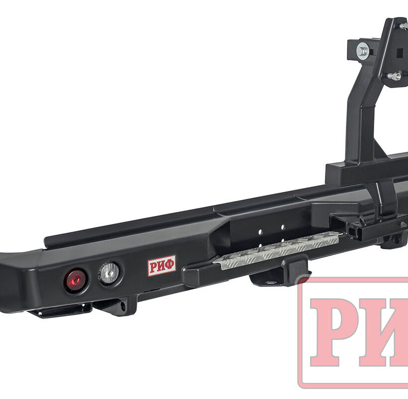 Бампер РИФ силовой задний Toyota Land Cruiser 76 2007+ с квадратом под фаркоп, калиткой и фонарями - Силовые бамперы - TOYOTA - Toyota Land Cruiser
