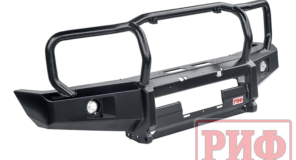 Бампер РИФ передний Toyota Land Cruiser 76/78/79 2007+ c доп. фарами и защитной дугой, под штатную лебедку - Силовые бамперы - TOYOTA - Toyota Land Cruiser