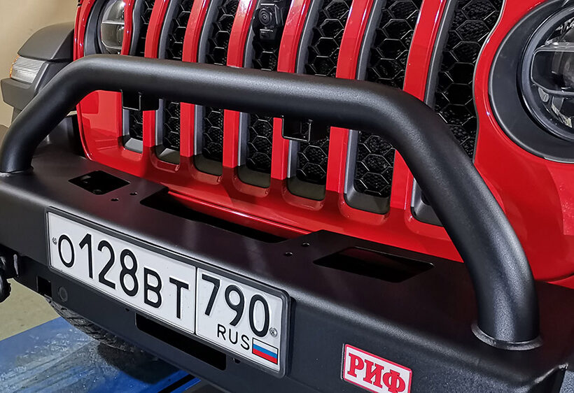 Бампер РИФ силовой передний Jeep Wrangler JL 2018-2021 под доп. фары, с центральной защитной дугой - Силовые бамперы - JEEP - Jeep Wrangler