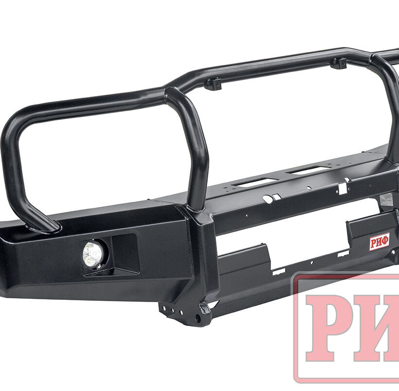 Бампер РИФ силовой передний Toyota Land Cruiser 76/78/79 2007+ c доп. фарами и защитной дугой, под штатную лебедку и расширители арок - Силовые бамперы - TOYOTA - Toyota Land Cruiser