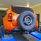 Бампер задний силовой/защита штатного бампера РИФ Renault Duster 2015-2020 c квадратом под фаркоп, калиткой, подсветкой номера - Силовые бамперы - RENAULT - Renault Duster