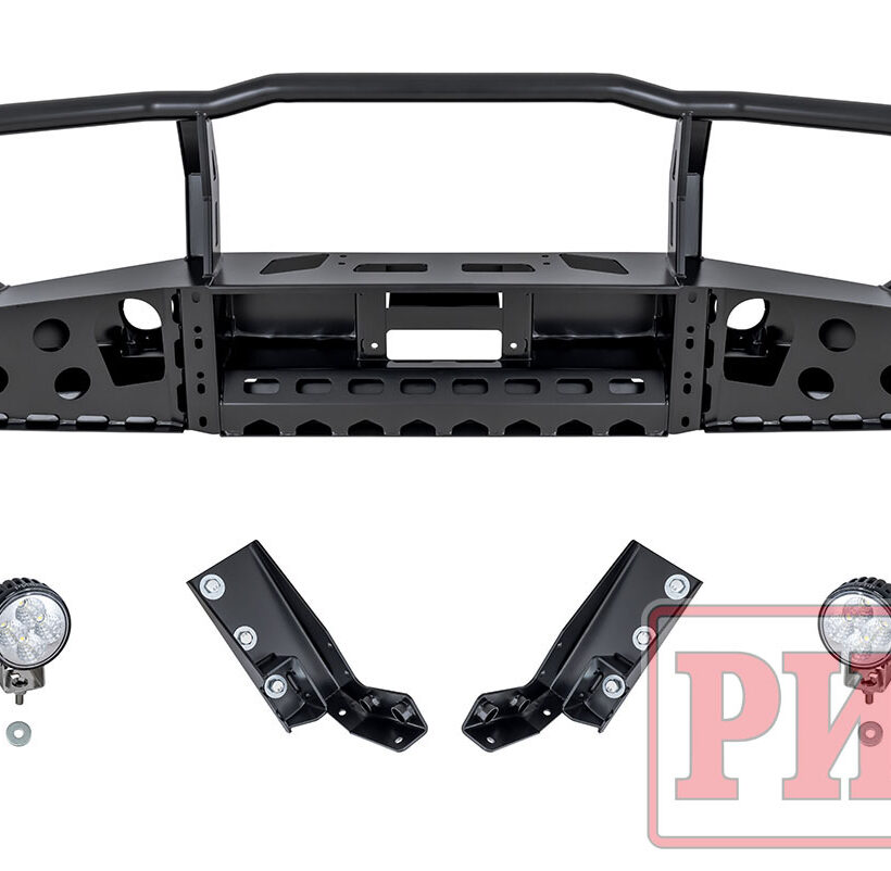 Бампер РИФ силовой передний Toyota Land Cruiser 76/78/79 2007+ c доп. фарами и защитной дугой, с площадкой под лебедку - Силовые бамперы - TOYOTA - Toyota Land Cruiser
