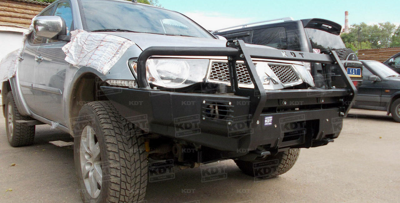 Передний силовой бампер с кенгурином алюминиевый - Mitsubishi L200 Triton до 2014 г.в. - Силовые бамперы - MITSUBISHI - Mitsubishi L200