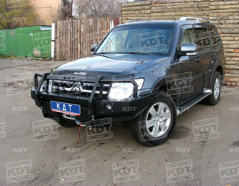 Передний силовой бампер с кенгурином алюминиевый - Mitsubishi Pajero IV. - Силовые бамперы - MITSUBISHI - Mitsubishi Pajero