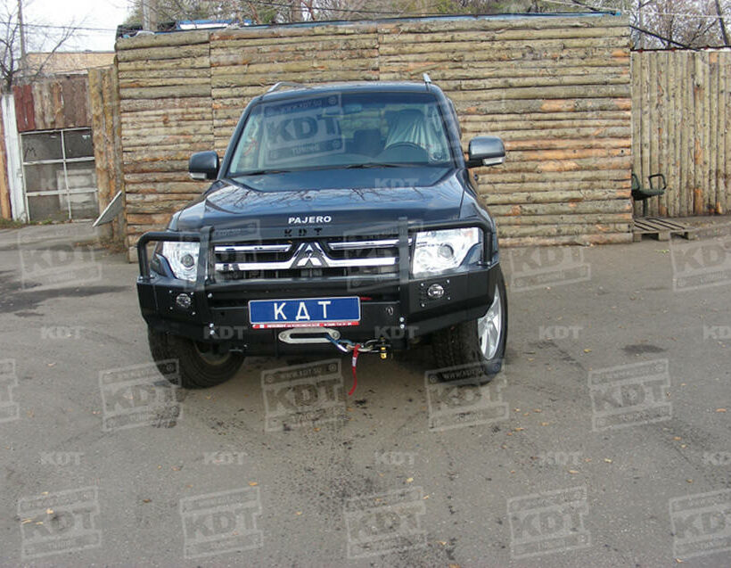 Передний силовой бампер с кенгурином алюминиевый - Mitsubishi Pajero IV. - Силовые бамперы - MITSUBISHI - Mitsubishi Pajero