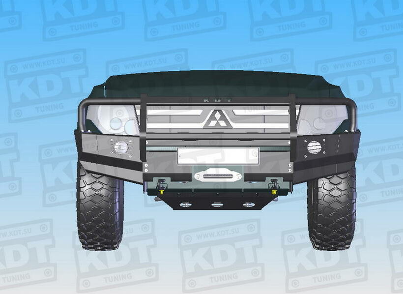 Передний силовой бампер с кенгурином алюминиевый - Mitsubishi Pajero IV. - Силовые бамперы - MITSUBISHI - Mitsubishi Pajero