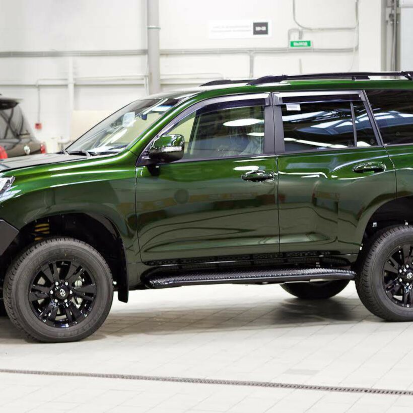 Силовые пороги трубные Toyota Land Cruiser 150 рестайлинг - Силовые пороги