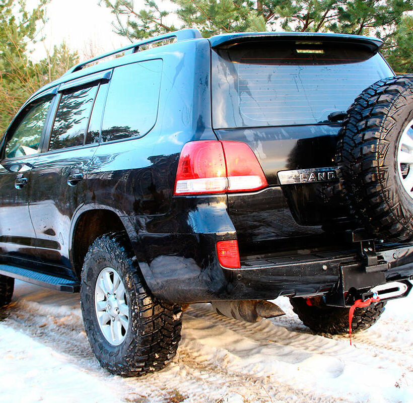 Калитка запасного колеса и площадка под лебедку в штатный бампер Toyota Land Cruiser 200. Комплектация 2 - Лебедки