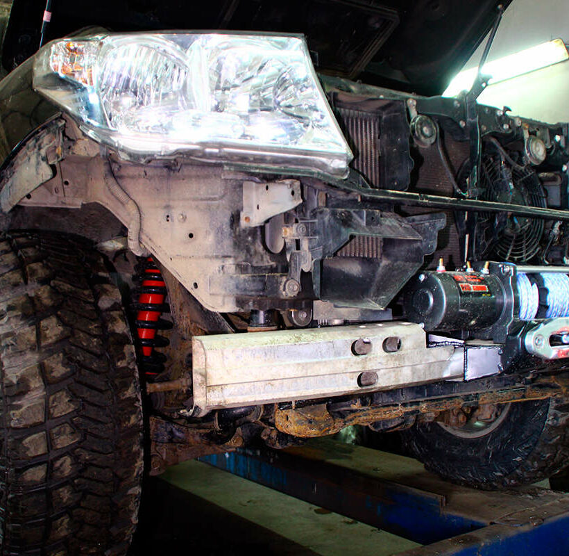 Площадка под лебедку в передний штатный бампер Toyota Land Cruiser 200. Комплектация 1 - Лебедки