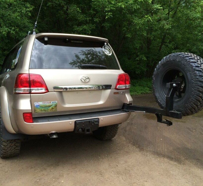Калитка РИФ с фаркопом в штатный бампер Toyota Land Cruiser 200 2008-2015 под нештатное колесо, с подсветкой номера - Экстерьер - TOYOTA - Toyota Land Cruiser