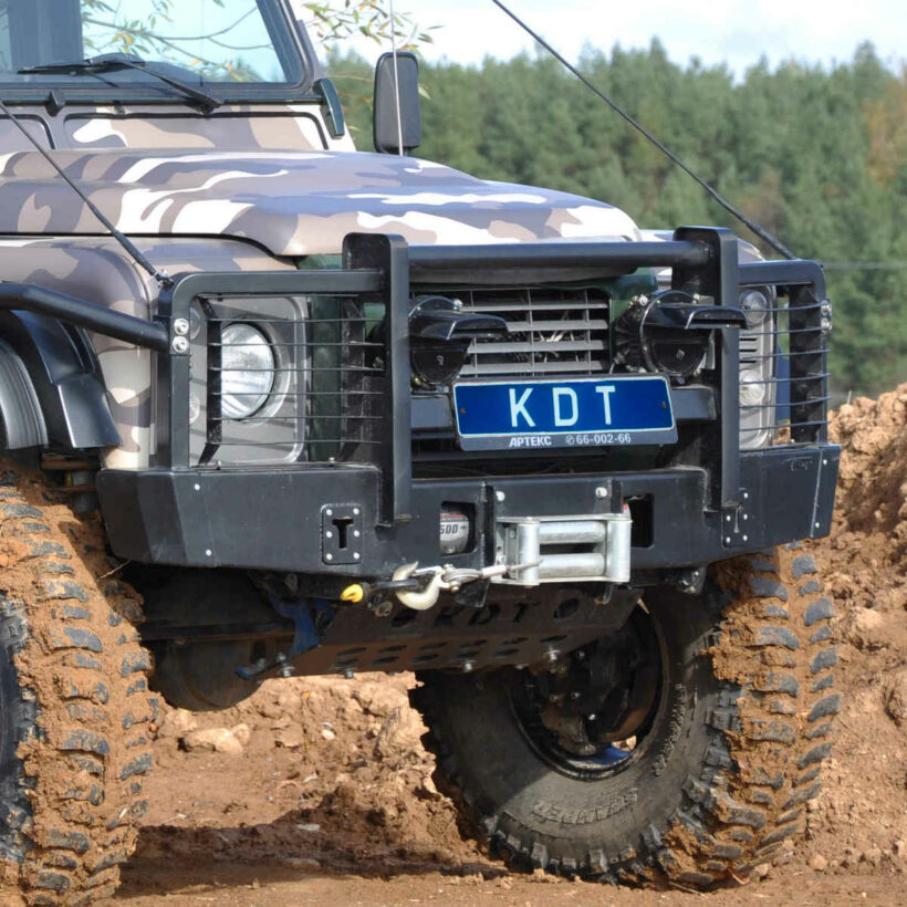 Передний силовой бампер с кенгурином алюминиевый - Land Rover Defender 90/110 - Силовые бамперы - LAND ROVER - Land Rover Defender
