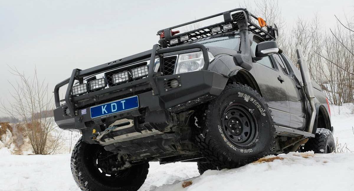 Передний силовой бампер с кенгурином алюминиевый - Nissan Navara, Pathfinder - Силовые бамперы - NISSAN - Nissan Navara