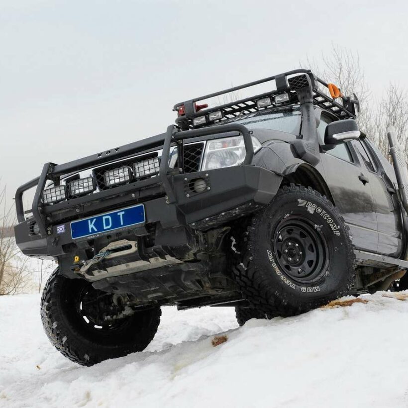 Передний силовой бампер с кенгурином алюминиевый - Nissan Navara, Pathfinder - Силовые бамперы - NISSAN - Nissan Navara